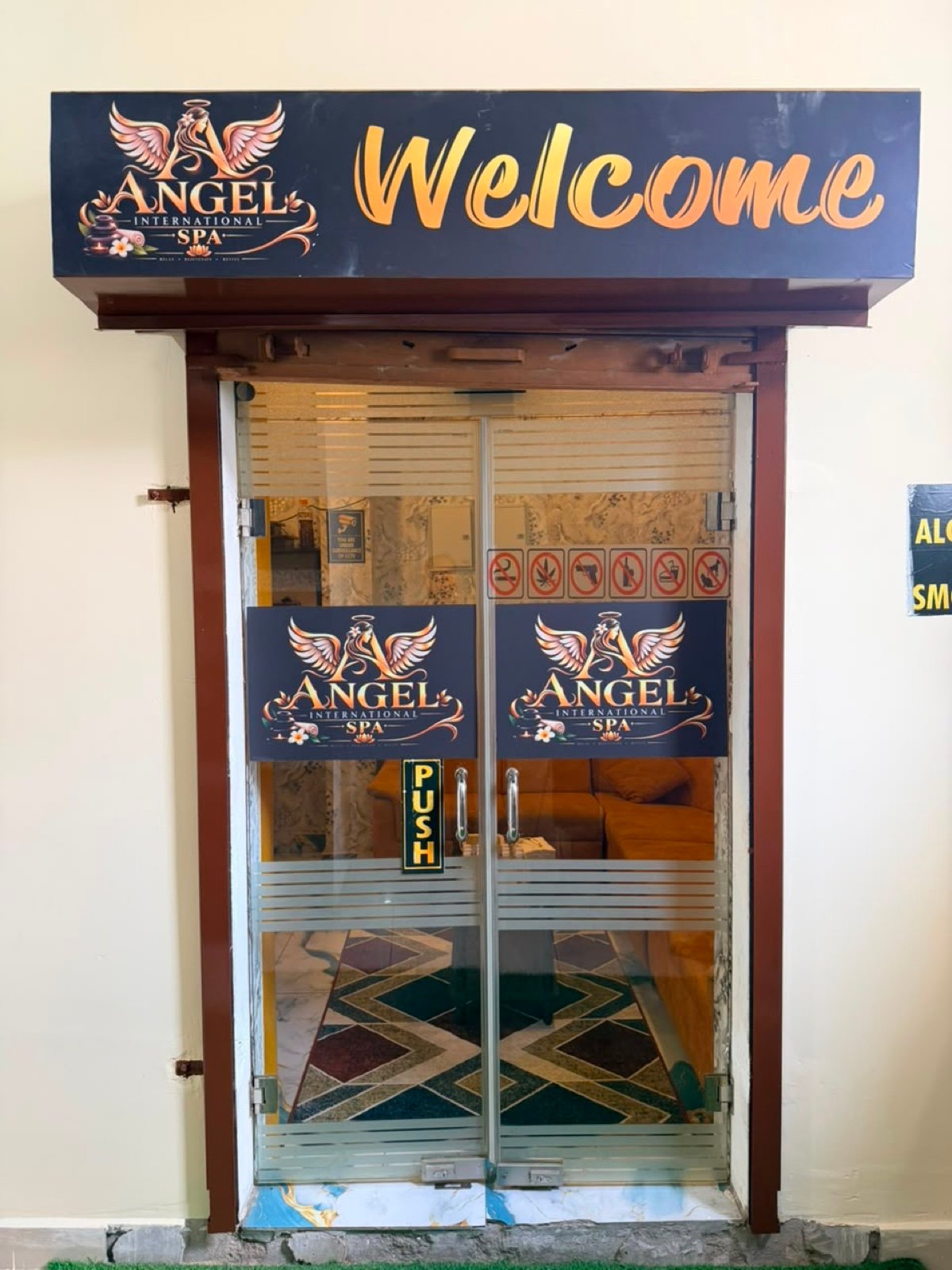 Angel International Spa entrance in Guntur