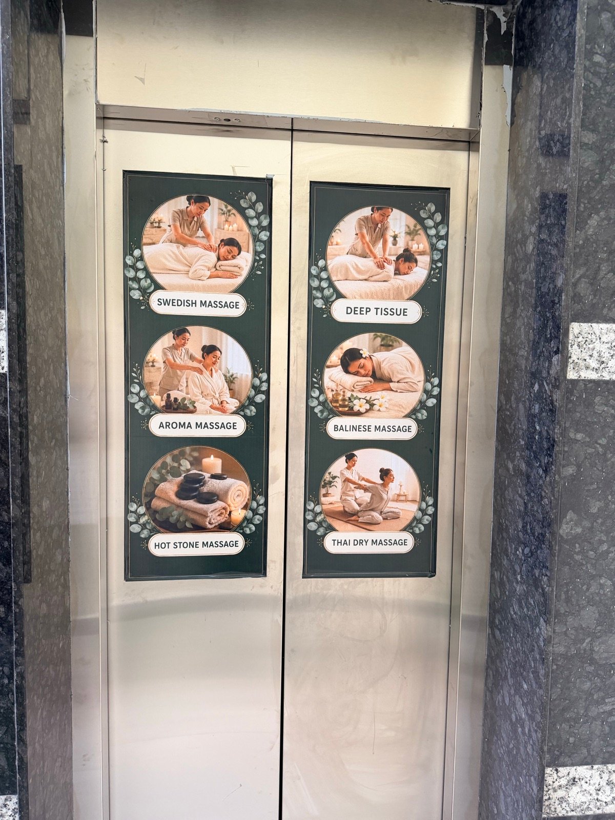 Angel International Spa therapy menu